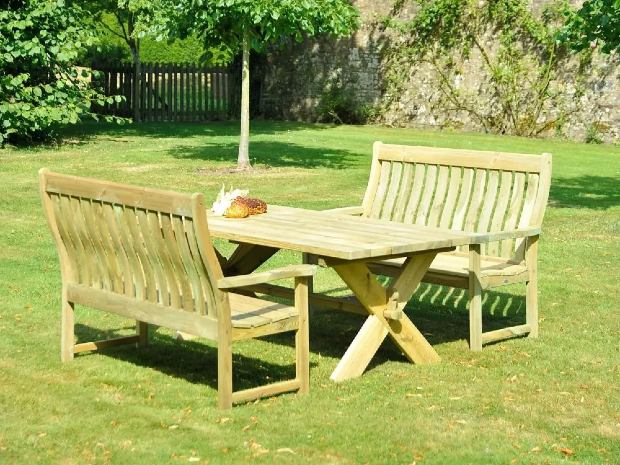 Pine Farmers Rectangular Garden Dining Table - Rustic