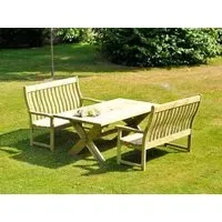 Pine Farmers Rectangular Garden Dining Table - Rustic