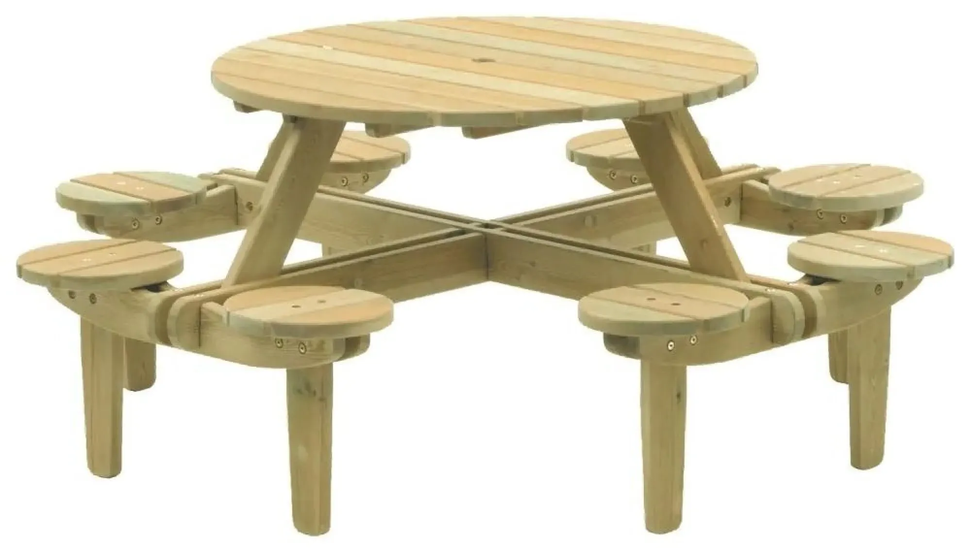 Pine Gleneagles 8 Seater Garden Table - Rustic