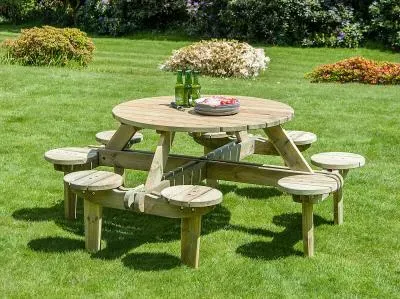 Pine Gleneagles 8 Seater Garden Table - Rustic image