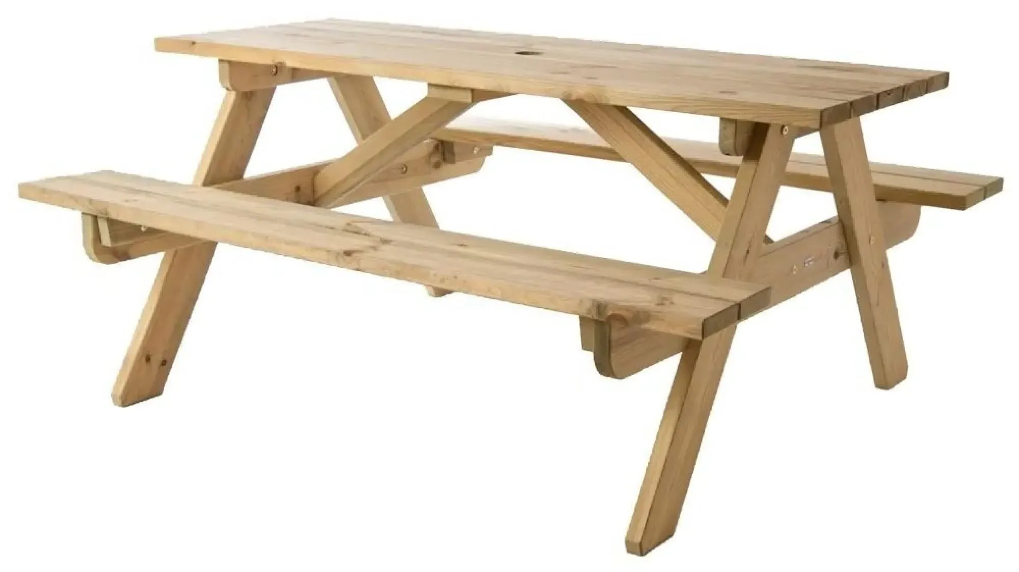 Pine Woburn Garden 5ft Picnic Table - Rustic