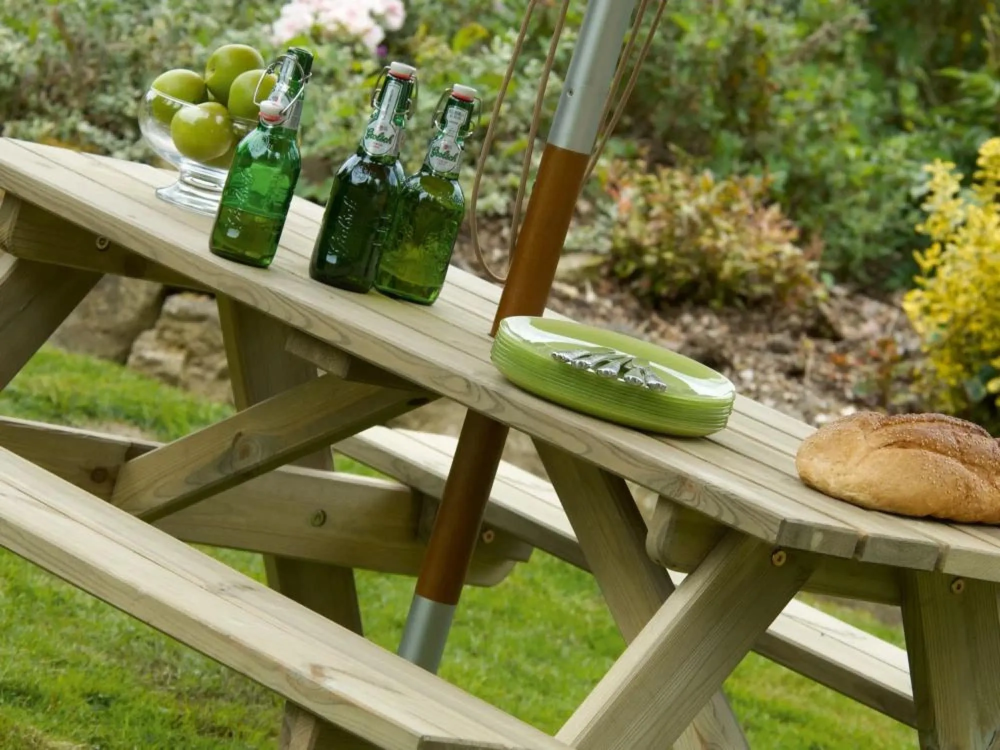 Pine Woburn Garden 5ft Picnic Table - Rustic