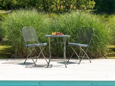 Portofino 2-Seater Folding Garden Tea Set - Powder Coated