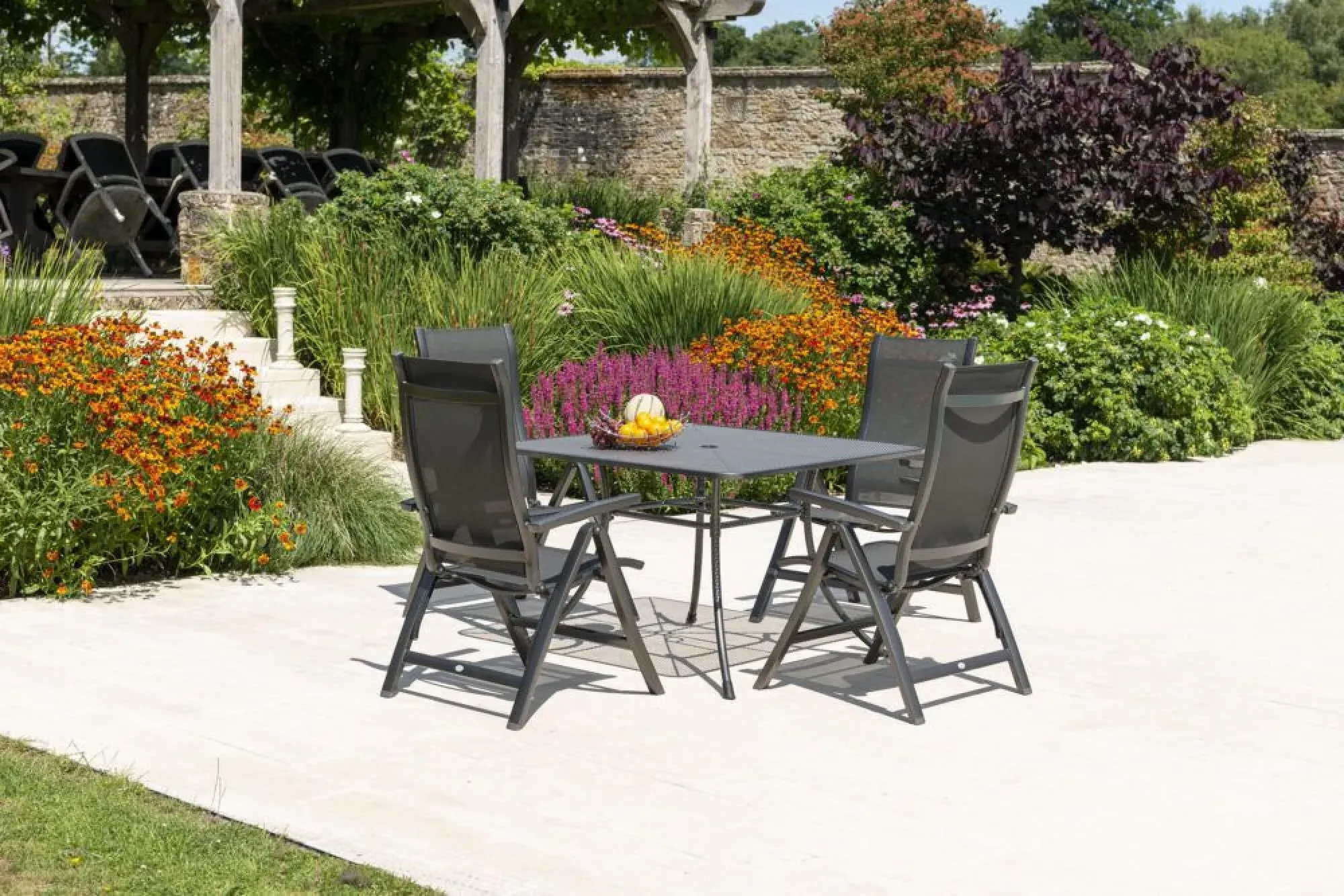 Portofino Garden Folding Chair - Black