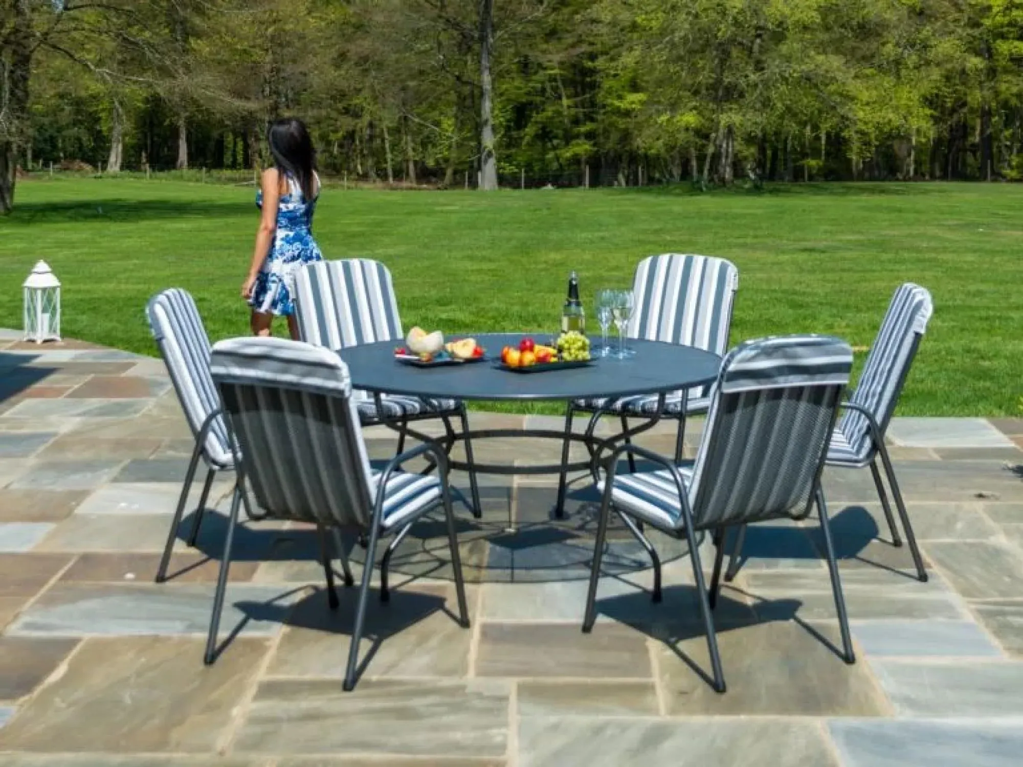 Portofino Round Garden Dining Table - Powder Coated