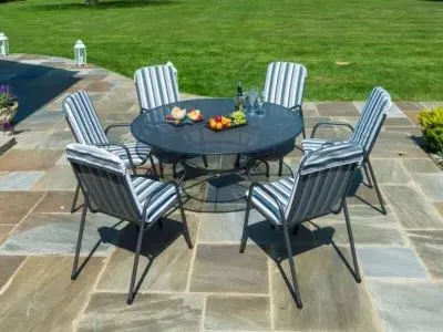 Portofino Round Garden Dining Table - Powder Coated