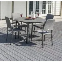 Portofino Stone Round Garden Dining Table - Grey