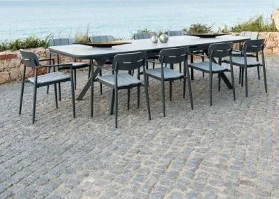 Rimini 10-12 Seater Extending Garden Dining Table - Grey