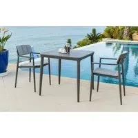 Rimini Square Garden Dining Table - Grey, Ceramic Glass