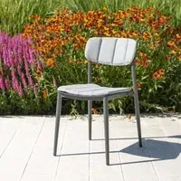 Rimini Stacking Garden Dining Chair Set - Grey