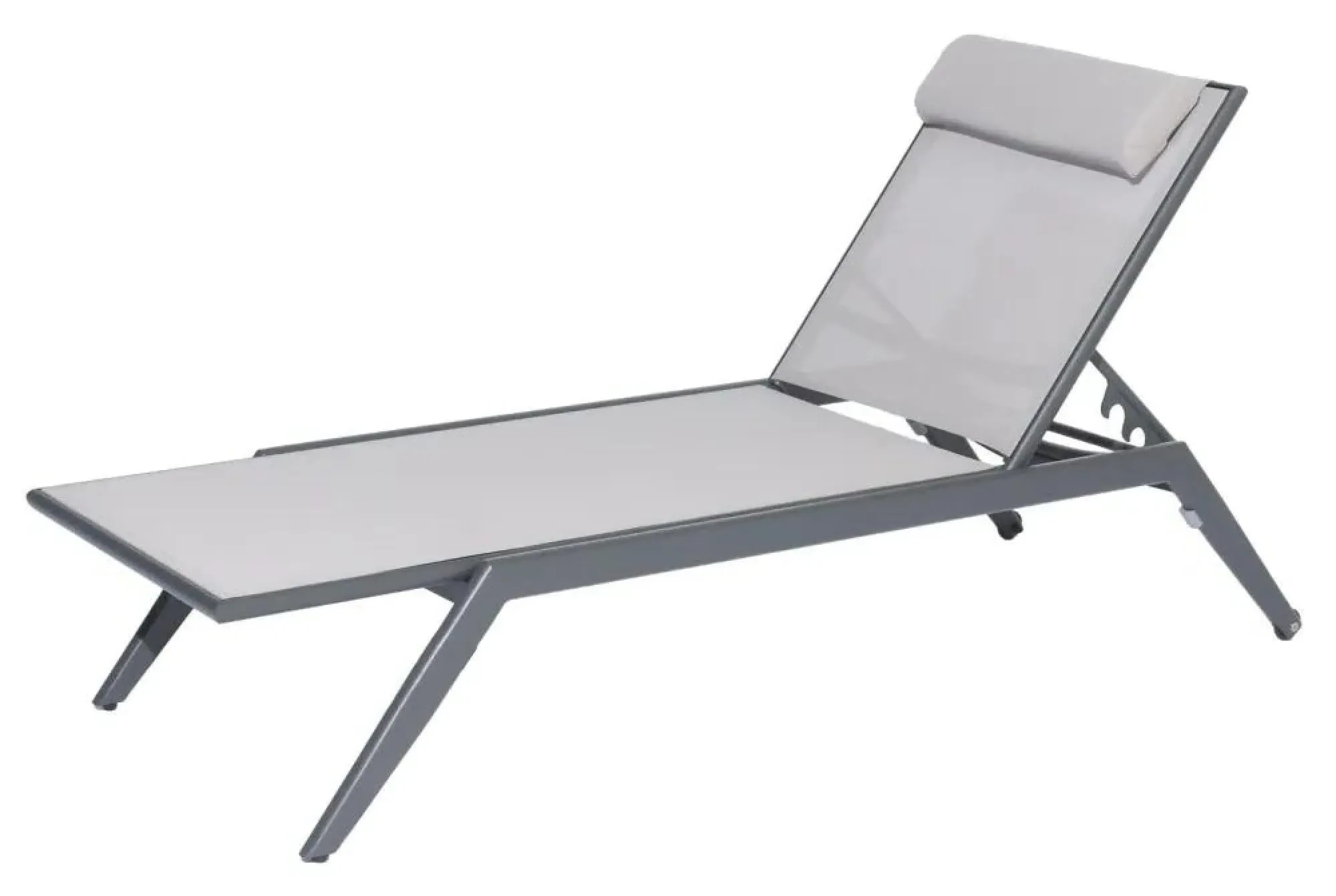 Rimini Stacking Garden Sling Sunbed - Light Grey