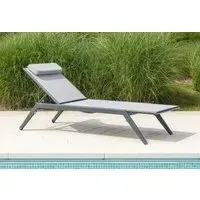 Rimini Stacking Garden Sling Sunbed - Light Grey