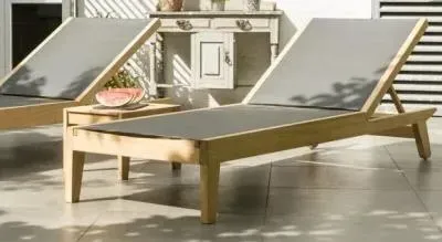 Roble Adjustable Garden Sling Sunbed - Light Yellow