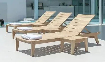 Roble Adjustable Garden Sunbed - Light Yellow image