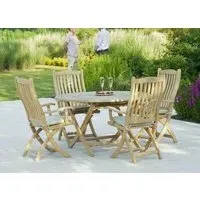 Roble Bengal Folding Garden Dining Table - Light Yellow