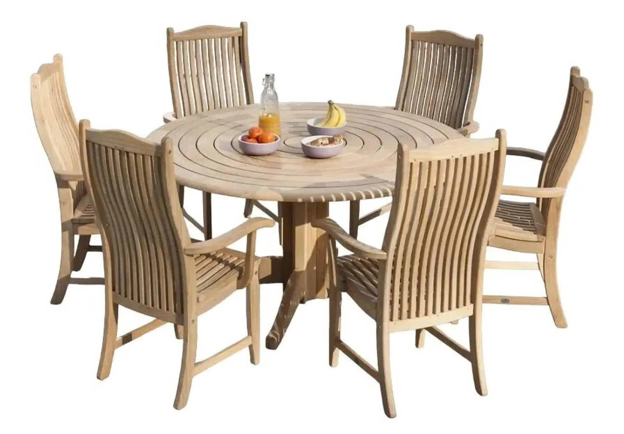 Roble Bengal Round Pedestal Garden Dining Table - 145cm
