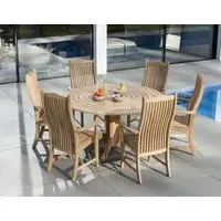 Roble Bengal Round Pedestal Garden Dining Table - 145cm