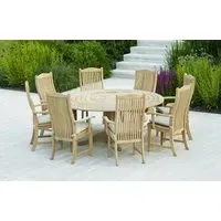 Roble Bengal Round Pedestal Garden Dining Table - 175cm