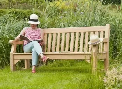 Roble Park 6ft Garden Bench - Light Yellow Grain image