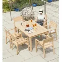 Roble Rectangular Garden Dining Table - Light Yellow