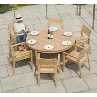 Roble Round Garden Dining Table - 160cm