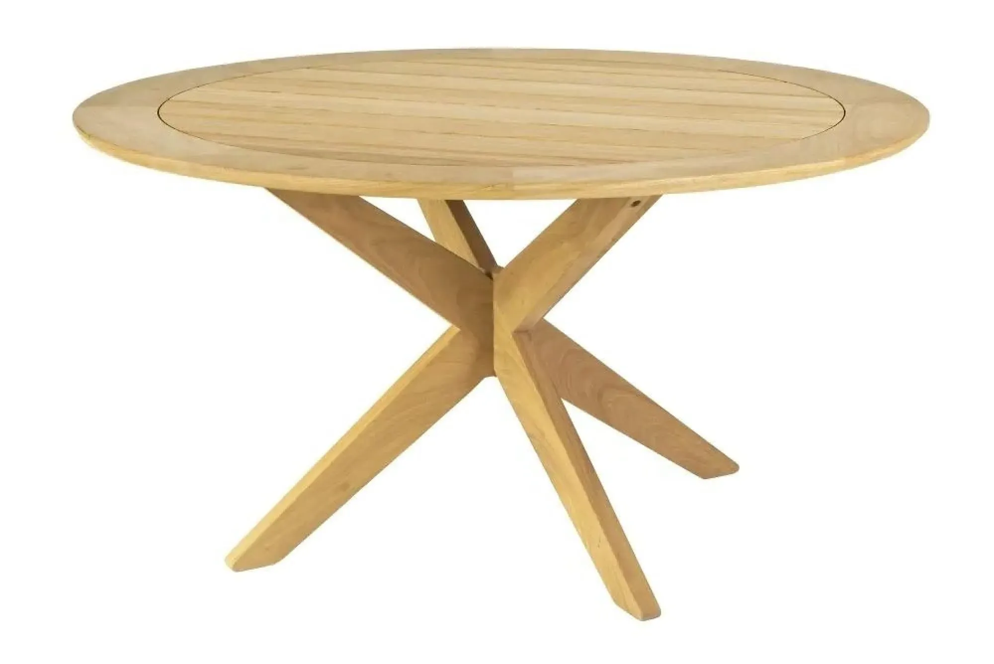 Roble Round Garden Dining Table with Cross Base - 125cm