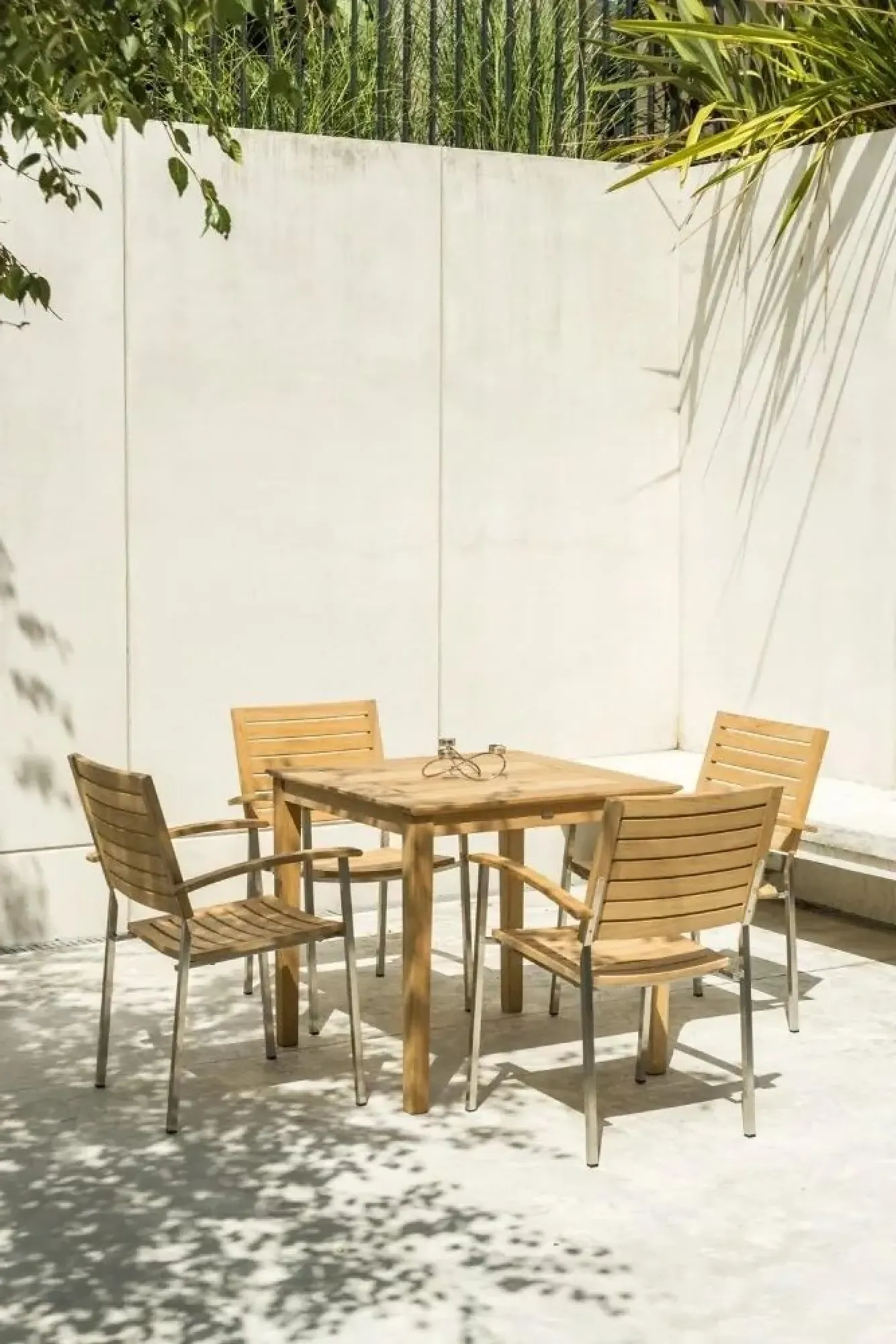 Roble Square Cafe Garden Dining Table - Light Yellow