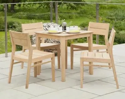 Roble Square Cafe Garden Dining Table - Light Yellow