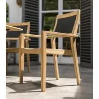 Roble Stacking Garden Dining Armchair - Charcoal