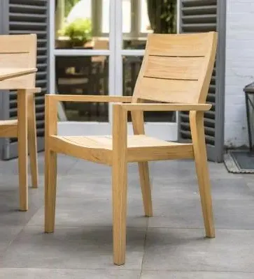 Roble Stacking Garden Dining Armchair - Light Yellow