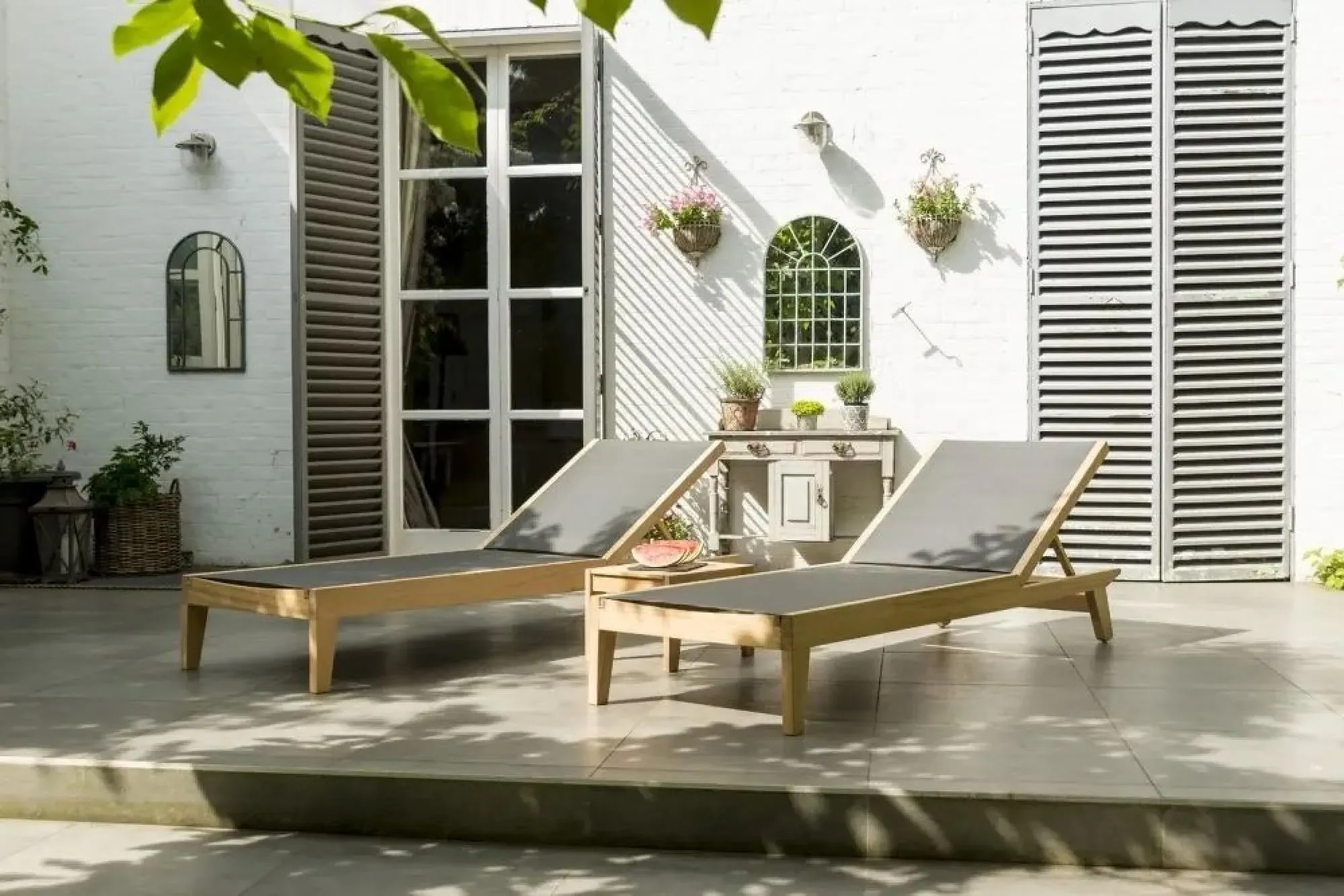 Roble Sunbed Garden Side Table - Light Yellow