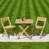 Roble Wood 2-Seater Square Folding Garden Tea Set - Natural