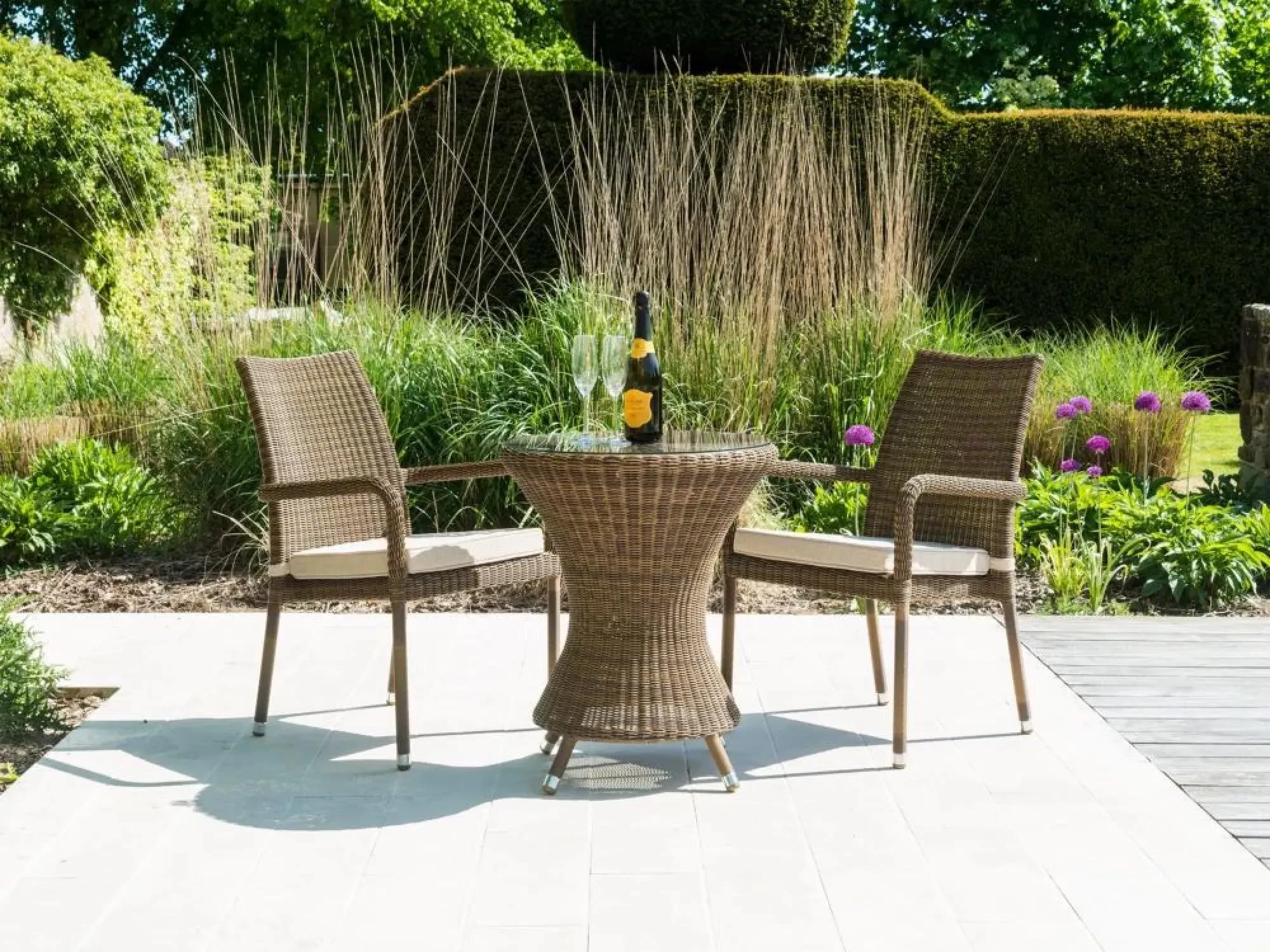 San Marino Round Garden Bistro Table - Glass