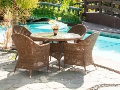 San Marino Round Garden Dining Table - Glass