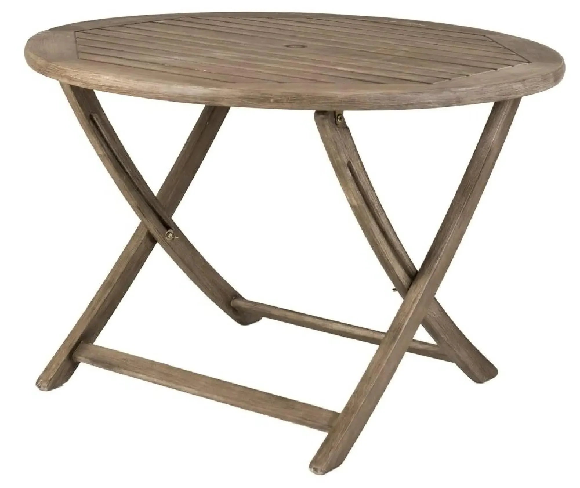 Sherwood Folding Round Garden Dining Table - Rustic