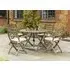 Sherwood Folding Round Garden Dining Table - Rustic