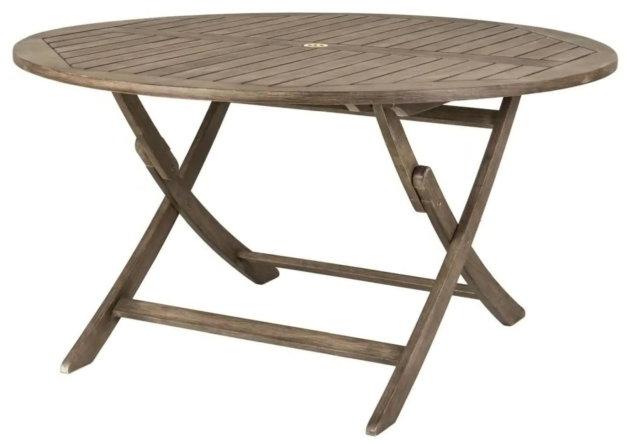 Sherwood Folding Round Garden Dining Table - Rustic
