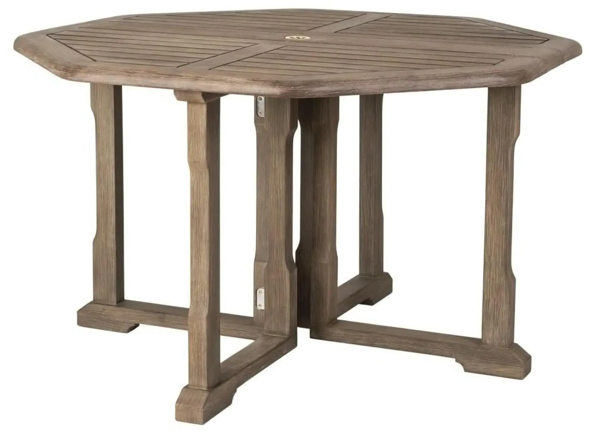 Sherwood Gateleg Round Garden Dining Table - 120cm, Rustic