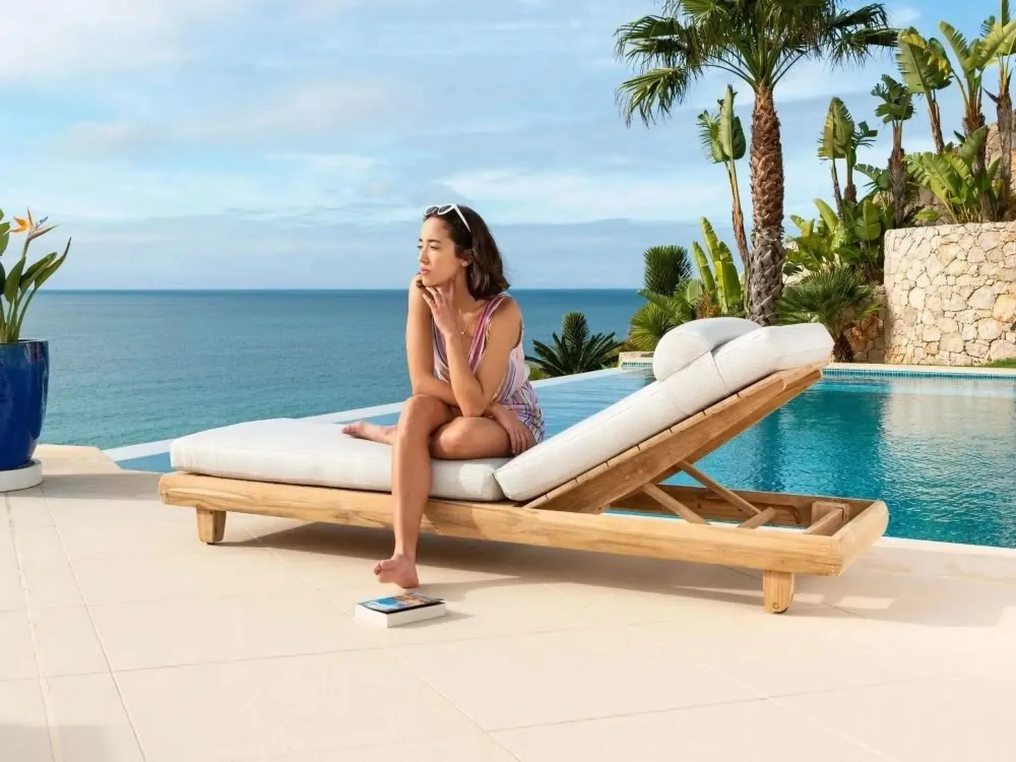 Sorrento Adjustable Garden Sunbed - Teak