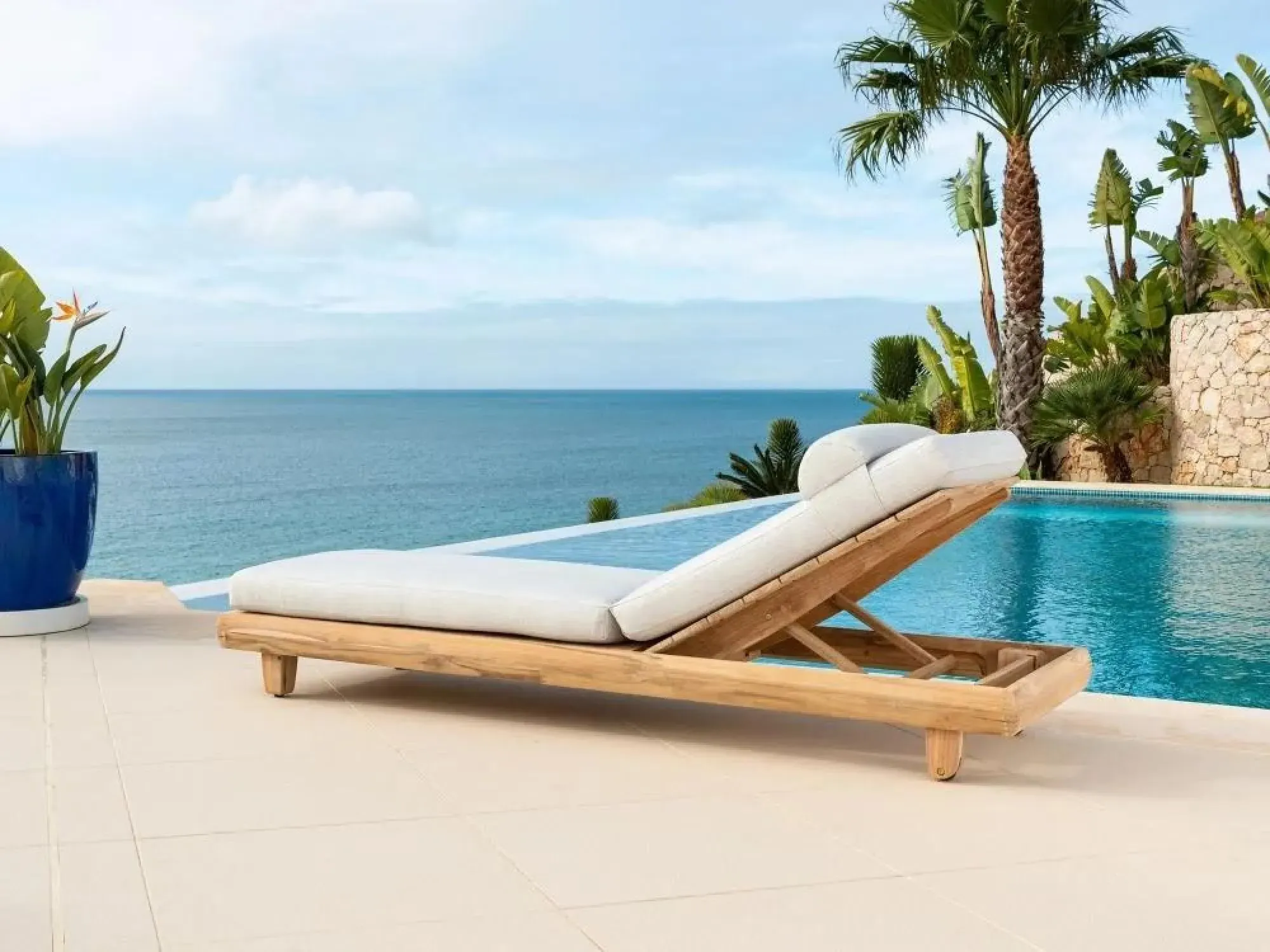 Sorrento Adjustable Garden Sunbed - Teak