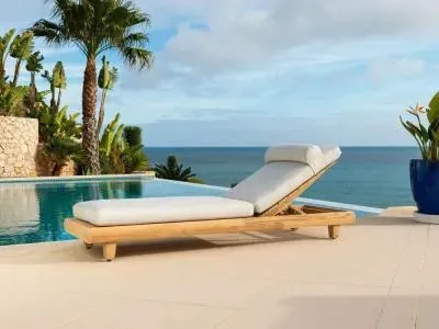 Sorrento Adjustable Garden Sunbed - Teak