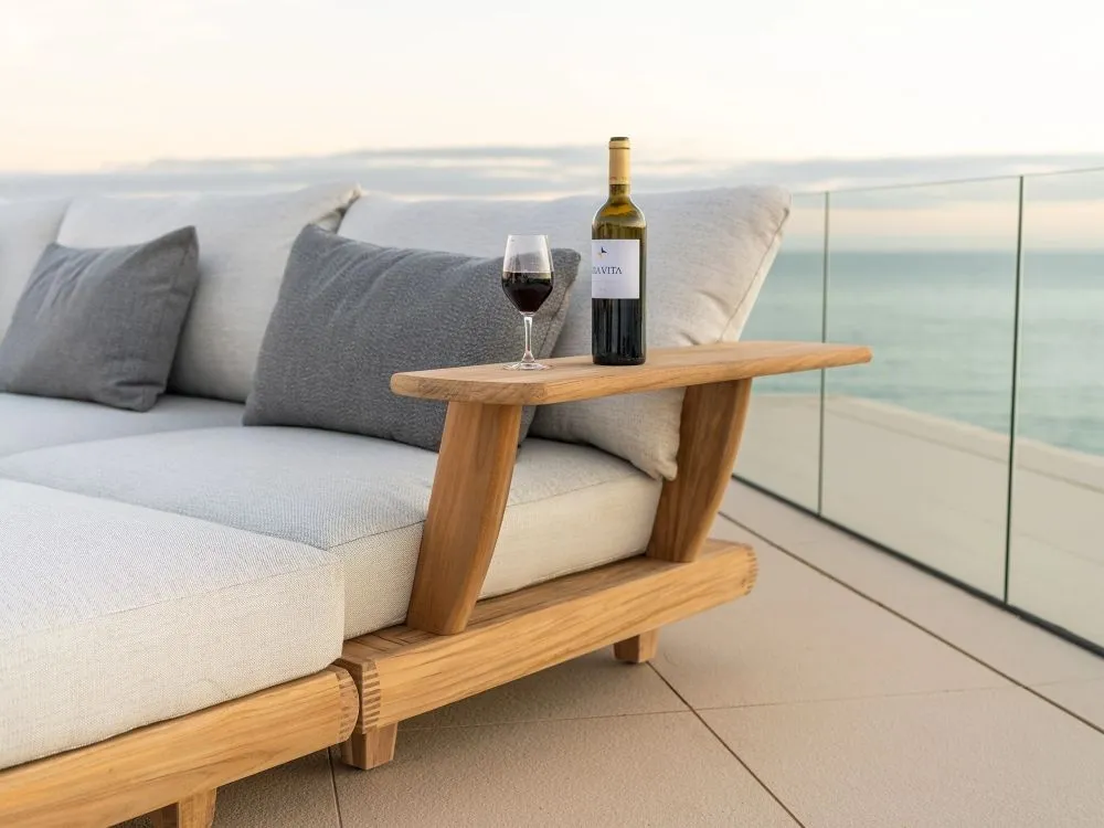 Sorrento Garden Mid Module with Arm Rest - Teak