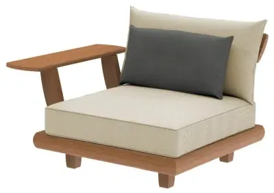 Sorrento Garden Mid Module with Arm Rest - Teak