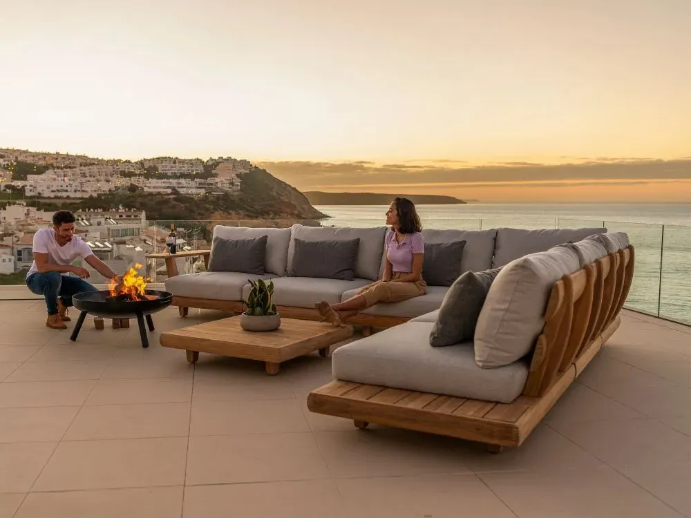 Sorrento Garden Mid Module with Extension - Teak