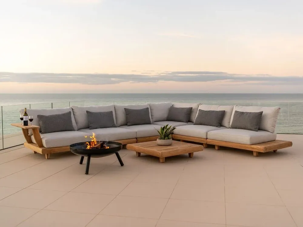 Sorrento Garden Mid Module with Extension - Teak