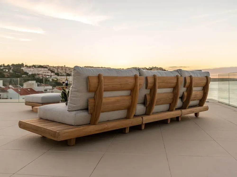 Sorrento Garden Ottoman Footstool - Teak