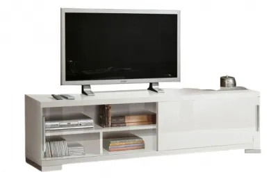 Asti 185cm TV Unit - White, High Gloss image