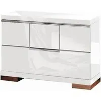 Asti 2 Drawer Bedside Cabinet - White, High Gloss
