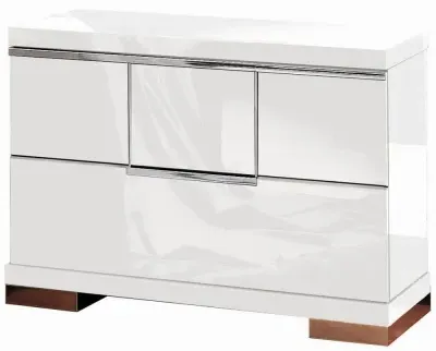 Asti 2 Drawer Bedside Cabinet - White, High Gloss image