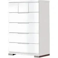 Asti 5 Drawer Chest - White, High Gloss